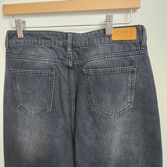ZARA Black High Waisted Wide Leg Jeans Size 9/ 30 - Picture 4 of 11